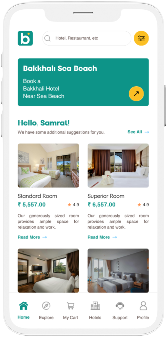 Bakkhali Android App Mockup
